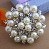 High-Grade Pearl Flower Brooch Rhinestone Jewelry Pin