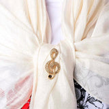 Vintage Music Note Brooch Antique Silver Crystal Women Jewelry