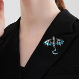 Enamel Dragon Brooches Rhinestone Flying Animal Party Pins