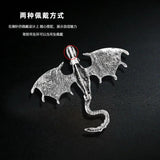 Enamel Dragon Brooches Rhinestone Flying Animal Party Pins
