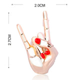 Hand Shape Red Enamel Pin Brooch for Women Men Children