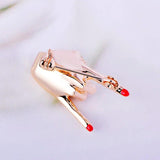 Hand Shape Red Enamel Pin Brooch for Women Men Children