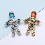 Vintage Scarecrow Brooch for Woman Man Suit Accessory