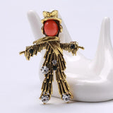 Vintage Scarecrow Brooch for Woman Man Suit Accessory