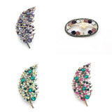 Micro-inlaid Japanese & Plant Leaf Shape Brooch Clothing Accessories Gift