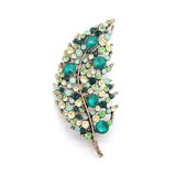 Micro-inlaid Japanese & Plant Leaf Shape Brooch Clothing Accessories Gift
