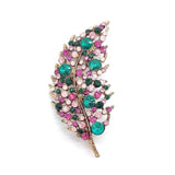 Micro-inlaid Japanese & Plant Leaf Shape Brooch Clothing Accessories Gift