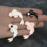 4pcs Koi Pin Set Black/White/Pink Lapel Pins Brooches Badges Accessories