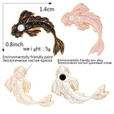 4pcs Koi Pin Set Black/White/Pink Lapel Pins Brooches Badges Accessories