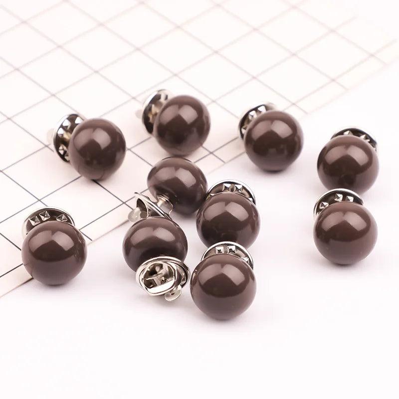 10Pcs/Bag Dream Pearl Brooch Set Colourful Lapel Pin Sweater Accessories