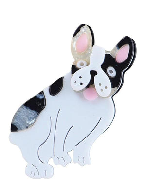 FishSheep Bulldog Acrylic Brooch, Cartoon Dog Animal Pins