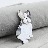 FishSheep Bulldog Acrylic Brooch, Cartoon Dog Animal Pins