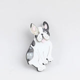 FishSheep Bulldog Acrylic Brooch, Cartoon Dog Animal Pins