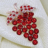 Multicolor Rhinestone Grape Brooch Pin Rose Gold Crystal Jewelry