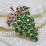 Multicolor Rhinestone Grape Brooch Pin Rose Gold Crystal Jewelry