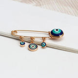 Evil Eye Brooch Pin Zircon Heart Fatima Hand Charm Women Girls Men Jewelry