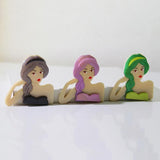 Acrylic Long Hair Lady Brooch for Women Resin Modern Girl Figure
