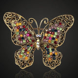 Colorful Rhinestone Butterfly Brooch Pins Women Corsage Dress Decorat