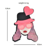 Acrylic Girl Brooches Pins Heart Love Lady Figure Party Casual Brooches
