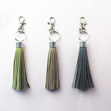 Reflective Fringe PU Leather Tassel Key Holder Metal Key Chain