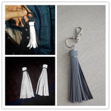 Reflective Fringe PU Leather Tassel Key Holder Metal Key Chain