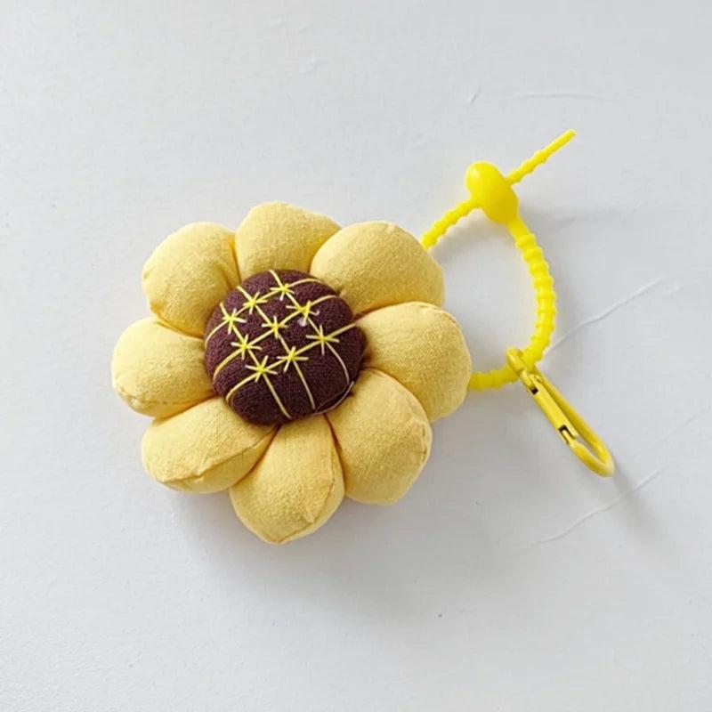 Woman Keychain Sun Flower Cell Phone Pendant Car Key Chain Gift