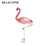 Flamingo Birds Brooches Gold-color Alloy Broches Lapel Pins