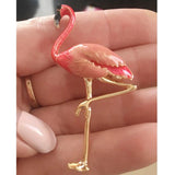 Flamingo Birds Brooches Gold-color Alloy Broches Lapel Pins