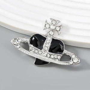 Metal Heart Shape Flower Geometric Brooch Corsage Party Jewelry