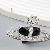 Metal Heart Shape Flower Geometric Brooch Corsage Party Jewelry