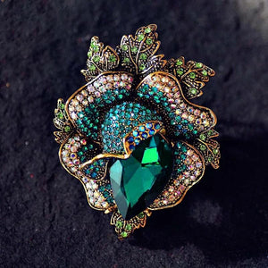 Vintage Crystal Flower Brooch Pin Women's Wedding Corsage