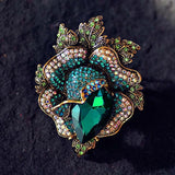 Vintage Crystal Flower Brooch Pin Women's Wedding Corsage