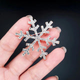 CZ Pearl Snowflake Brooch XZ120 SSP