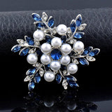 CZ Pearl Snowflake Brooch XZ120 SSP