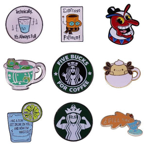 Hard Enamel Pins Cup Lapel Pin Lemon Tea Coffee Cup Lapel Badges