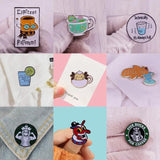 Hard Enamel Pins Cup Lapel Pin Lemon Tea Coffee Cup Lapel Badges