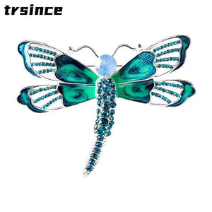 Exaggerated Rhinestone Dragonfly Brooch Vintage Beauty Pins