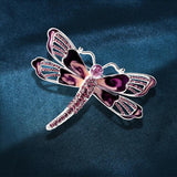 Exaggerated Rhinestone Dragonfly Brooch Vintage Beauty Pins