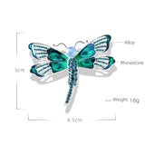 Exaggerated Rhinestone Dragonfly Brooch Vintage Beauty Pins