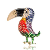Enamel Red Bird Brooch Owl Woodpecker Corsage Pins