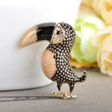 Enamel Red Bird Brooch Owl Woodpecker Corsage Pins