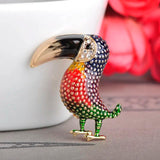 Enamel Red Bird Brooch Owl Woodpecker Corsage Pins