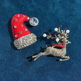 Xmas Brooch Snowman Elk Santa Claus Tree Wreath Metal Pins Jewelry Gift
