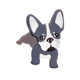 Gray Peeing Puppy Dog Brooches Unisex Animal Pins Lapel Badges