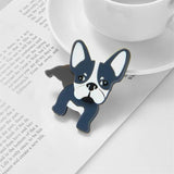 Gray Peeing Puppy Dog Brooches Unisex Animal Pins Lapel Badges