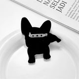 Gray Peeing Puppy Dog Brooches Unisex Animal Pins Lapel Badges