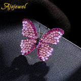 Purple Butterfly Brooch Rhinestone Pin Insect Corsage
