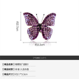 Purple Butterfly Brooch Rhinestone Pin Insect Corsage