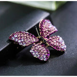 Purple Butterfly Brooch Rhinestone Pin Insect Corsage