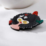 Acrylic Girl Birds Butterfly Brooch Big Resin Glitter Flamingo Forest Pin